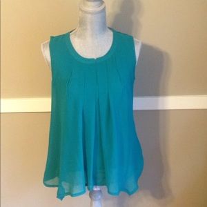 Mixed media sleeveless top